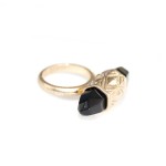 Onyx Point Quartz Etched Ring